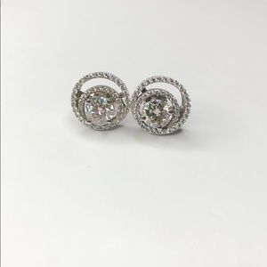 1.80Ct Moissanite Halo Earring 14K Finish